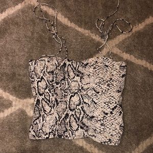 Sexy Snake Print Tie Top